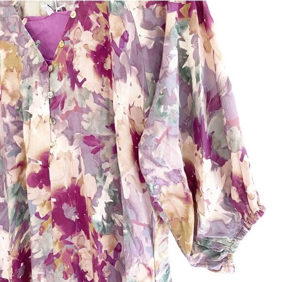 Johnny Was Calme Floral Raglan Lined Dress, Size S New with Tag MSRP $148 - Picture 4 of 7